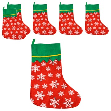 雪花紛飛聖誕襪 6個  17吋  1組