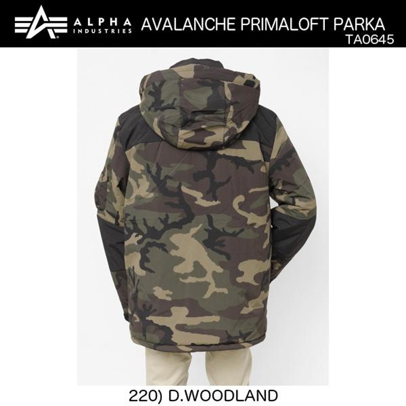 ALPHA アルファ TA0645 220) D.Woodland camo アバランチ プリマロフト