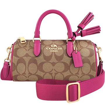 COACH 桃紅色大C PVC小型手提/斜背兩用包