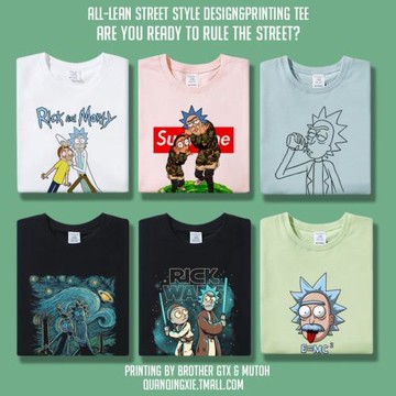 男女情侶夏季美式動漫瑞克與莫蒂迪聯名潮牌周邊純棉短袖半袖T恤