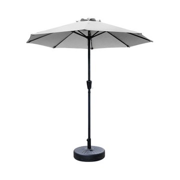 LOGIS~戶外7尺鐵手搖傘 遮陽傘 (無傘座) J-2107尺傘-灰色