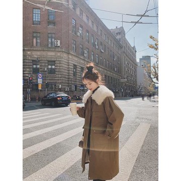 Lecea Alice羊羔毛棉服女2025冬季新款加厚寬松派克服女冬小個子