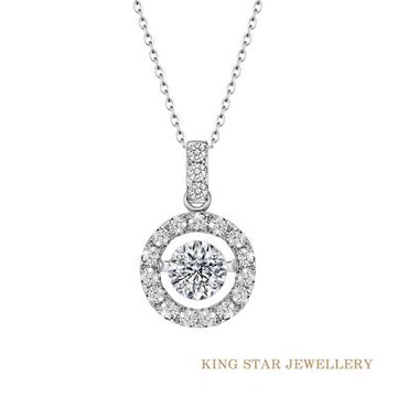 King Star 50分 D VS 鉑金台 天然鑽石項鍊 閃耀 靈動(3Excellent極優 八心八箭)