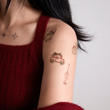 【啞光紋身貼紙】原創設計 | 刮刮紋身貼刺青貼 - Christmas聖誕