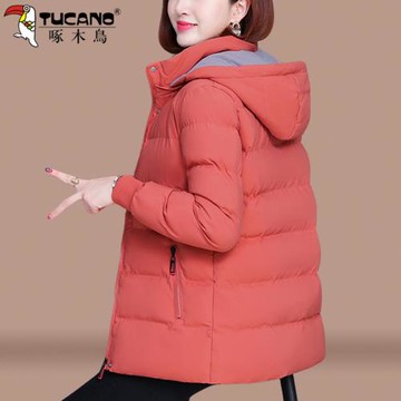 啄木鳥冬季羽絨棉衣女2025年新款加絨小棉襖加厚短款女士冬裝棉服