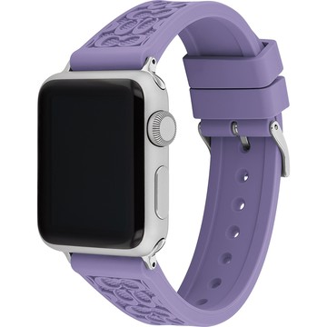 COACH Apple Watch 錶帶 38/40/41mm適用 紫色 矽膠錶帶(不含手錶)