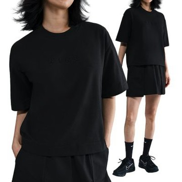 Nike As W Nsw Luxe Ss Tee Boxy 女款 黑色 圓領 休閒 短袖 HV4956-010