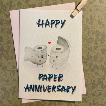 自家製結婚一週年紀念卡 - 紙婚快樂