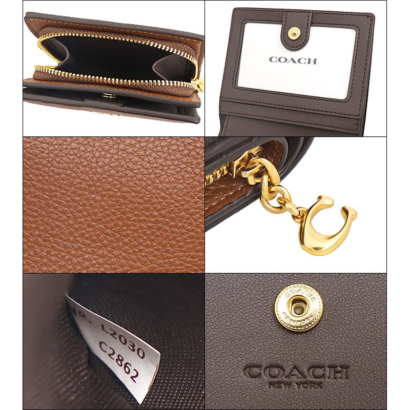 コーチ COACH 財布 二つ折り財布 FC2862 C2862 レッドウッド ペブルド