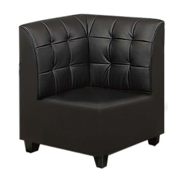 IHouse-馬丁尼 海灣型皮沙發 角椅黑色