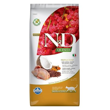 N&D 全齡貓 天然藜麥無穀機能系列 皮毛保健乾糧 QC3  鵪鶉椰子  5kg  1袋