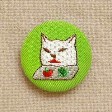 【迷因貓貓系列】討厭菜菜貓 | 刺繡徽章 磁鐵