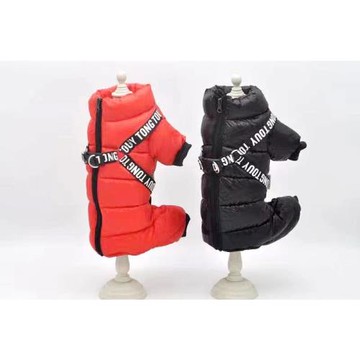 狗狗羽絨棉服保暖帶胸背泰迪比熊柯基小型犬冬季四腳加厚衣服