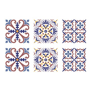 ins歐風系列 花磚壁貼6片組  20 x 20cm  A10  1組