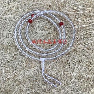 天然白水晶手鏈女 多層108顆佛珠念珠情侶手串飾品送女友多圈手鏈1入