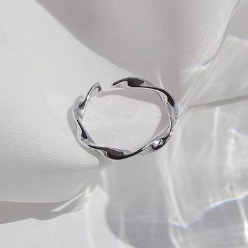 🧨新年快樂🧡快速出貨【OCTOBER 16Th】S925純銀扭紋抽象莫比烏斯可調式戒指＃CRY3003 開運 生日禮物 閨蜜禮物 情人節禮物 交換禮物 客製化禮物