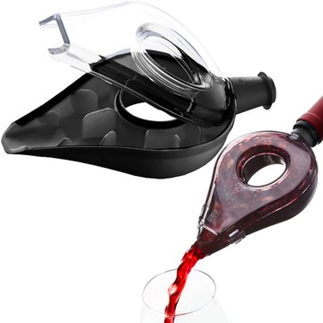 《VACU VIN》環型醒酒注酒器-黑-- 紅酒醒酒 醒酒倒酒器 引酒器