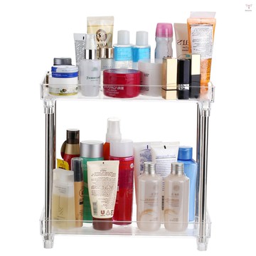 多功能 2 層化妝品收納盒托盤儲物架球童支架,適用於浴室梳妝台檯面