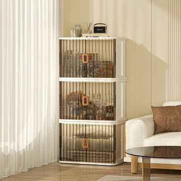 Yeya 也雅 速組摺疊式雙向開蓋透窗收納箱 60cm 3個  白色  1組