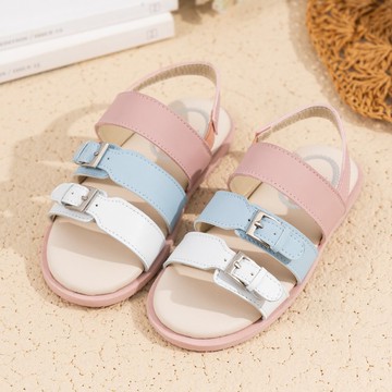 Regina 白藍粉三條帶涼鞋