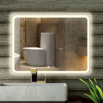 智慧鏡W款 智慧除霧LED燈(4000K)+雙觸開關  F108-MZ628W