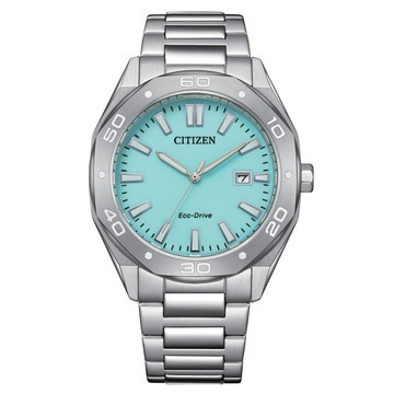 CITIZEN 星辰 BM7631-87M 聖誕推薦款 八角形光動能男錶 綠面 41mm