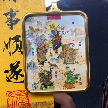 🔥臺灣熱賣⚡️定製手繪描金狐狸五大家族唐卡吊墜鈦鋼防水不褪色吊墜唐手工項鍊🎉