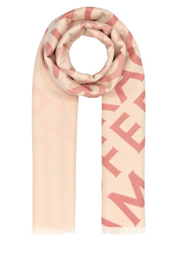 Ferragamo Embroidered Wool Blend Reversible Scarf