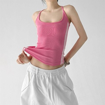 熱銷斷貨🔥美式女款撞色邊背心女2026夏季新款高級修身顯瘦吊帶外穿百搭上衣D2QM