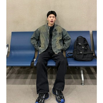 秋季痞帥牛仔外套男美式春秋款2024新款男生牛仔衣高級感秋裝夾克【雲木雜貨】