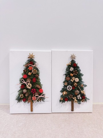 聖誕限定 聖誕樹永生花畫布/聖誕佈置/交換禮物/療癒掛畫