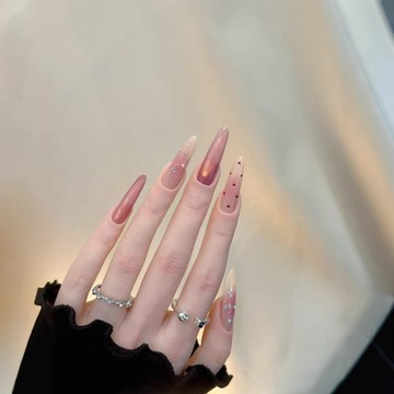 🌈Hannah🌈新品發售手工穿戴甲冰透葡萄紫琉璃愛心蝴蝶結甲片高級感溫柔顯白美甲貼片中款2026新款上新MJ11