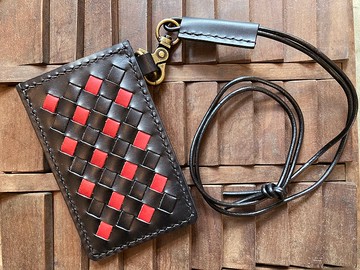 織皮直身證件套 好好縫 皮革DIY材料包 意大利植鞣 卡片套 禮物