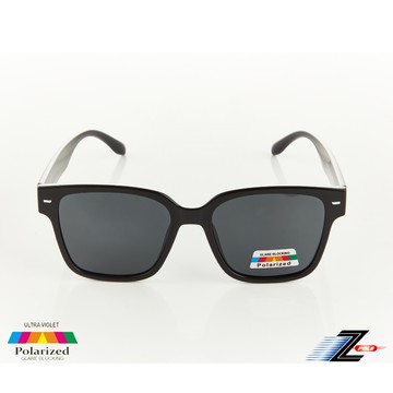 Z-POLS 日韓潮流新款版型 質感黑大框設計Polarized寶麗來偏光黑抗UV400太陽眼鏡(時尚有型好穿搭)