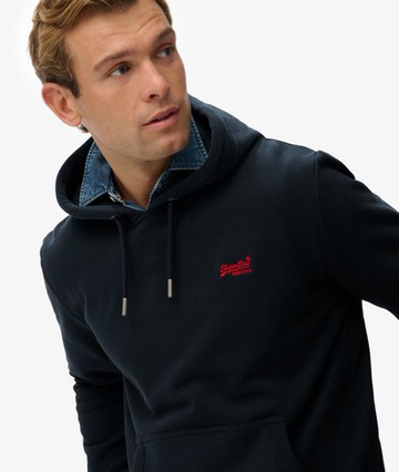 Superdry Men's Essential Logo Hoodie Navy Size: M