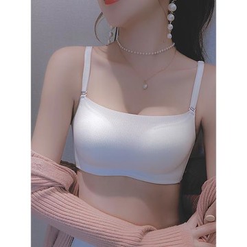 趣安芬文胸防走光小胸聚攏無痕無鋼圈薄款抹胸式裹胸內衣女舒適