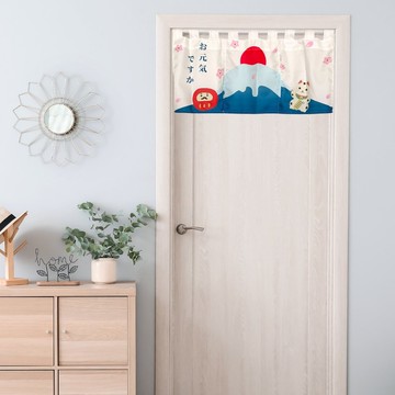 開運富士山文創短門簾-斜紋布