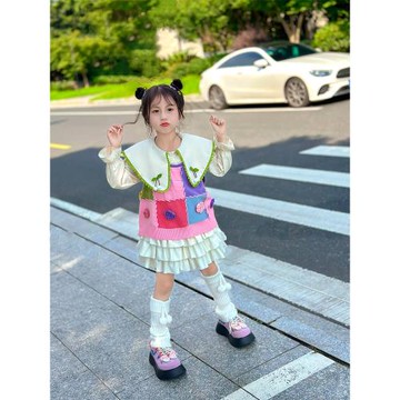 66公主女童套裝兒童秋裝2025新款童裝洋氣衣服時髦秋季學院風童裝