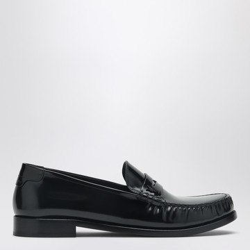 Black patent leather loafer