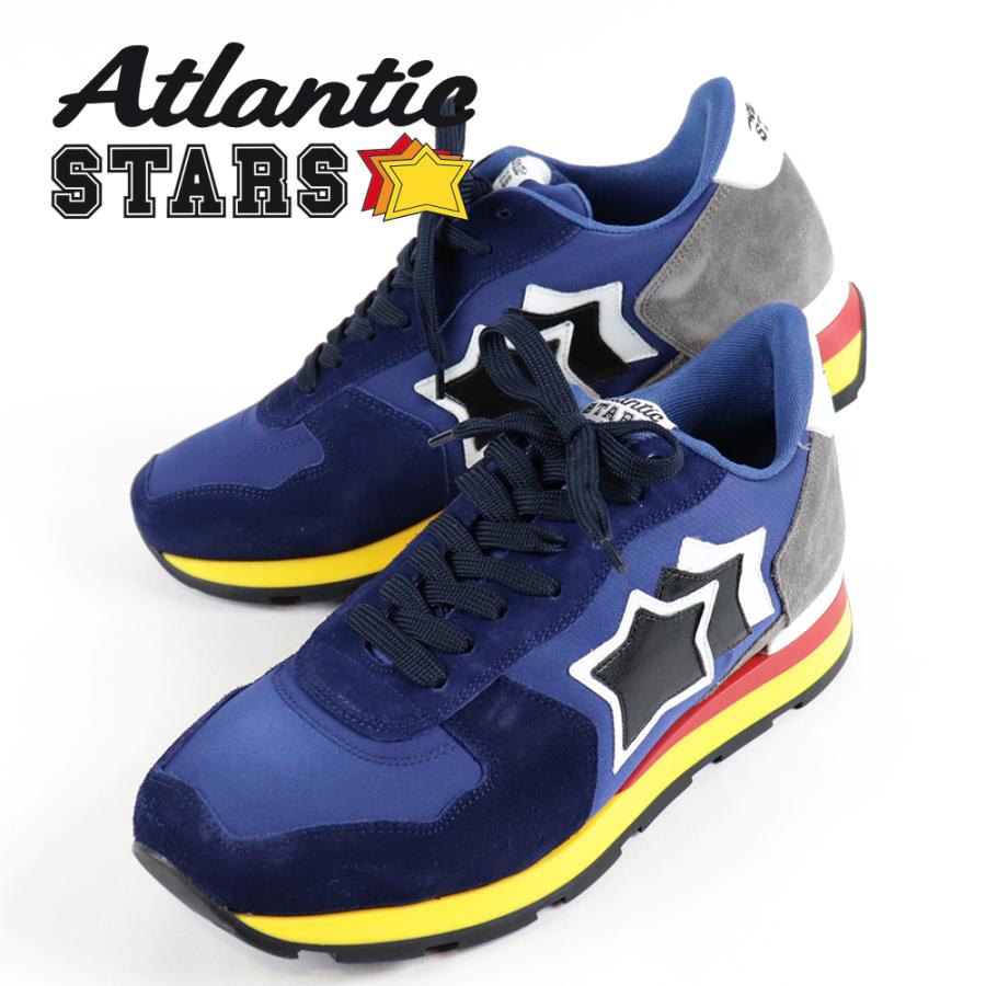 関税送料込【Atlantic STARS】ロゴ 刺繍レザースニーカー 関税送料込【Atlantic STARS】ロゴ レザースニーカー