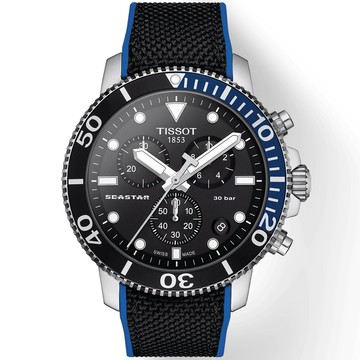 TISSOT 官方授權 SEASTAR 1000 洋星 300米 計時腕錶-T1204171705103