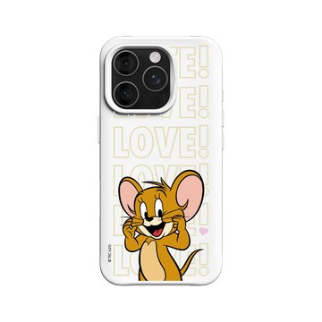 iPhone 16 Pro SolidX 白 - 湯姆貓與傑利鼠 Tom and Jerry - 傑利鼠愛心