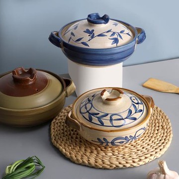 煲藝日式砂鍋家用煲湯燉鍋湯煲仔飯淺沙鍋燃氣煤氣耐高溫陶土燜鍋