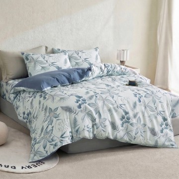 【暐可家居】100% TENCEL™ 60支萊賽爾天絲薄被套【靜謐葉語 雙人180x210cm】台灣製造 贈天絲午安枕