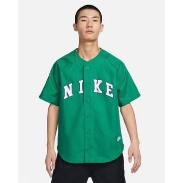 S.G NIKE NSW FQ7001-365 綠 復古 排扣 工裝 刺繡 教練襯衫 棒球衫