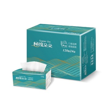 Super Do 四層超厚柔抽取式花紋家用紙120抽72包/箱x2箱