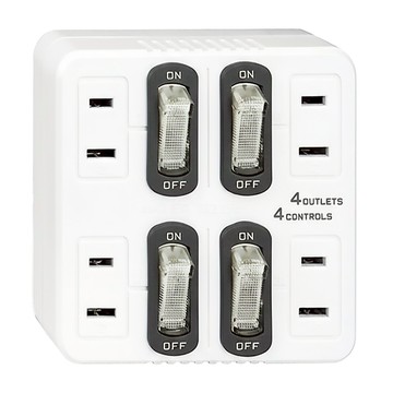 Dr.AV 聖岡科技 節電4開4插分接器 阻燃防火PC外殼  1個