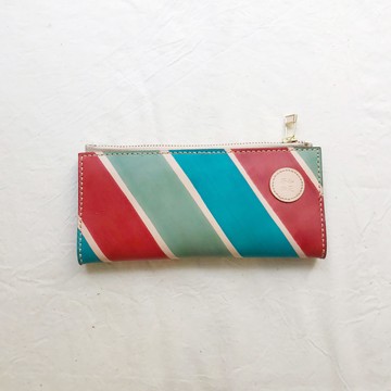【如是著物】植鞣真皮長夾│8卡2鈔票│零錢袋｜茄芷袋傳統三色