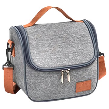 捷華 掀蓋側背保溫包 附背帶 鋁箔保溫層 健康/時尚/保鮮  灰色  19 x 15 x 22cm  1個
