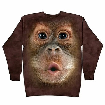 【摩達客】(現貨) 美國進口The Mountain 可愛猩猩臉 厚棉休閒運動衫